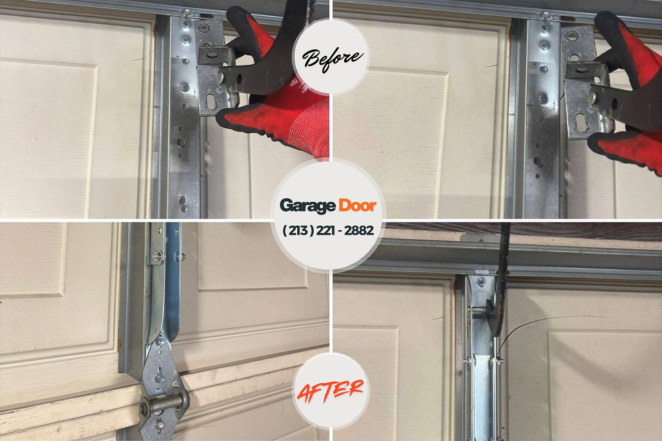 Before and after: garage door repair Brisbane, CA